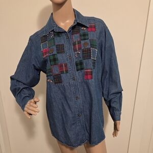 Susan Bristol Vintage Denim Button Down Shirt
